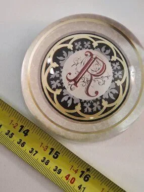 Accents | Vintage Punch Studio Crystal Dome Monogram Paperweight Letter ...
